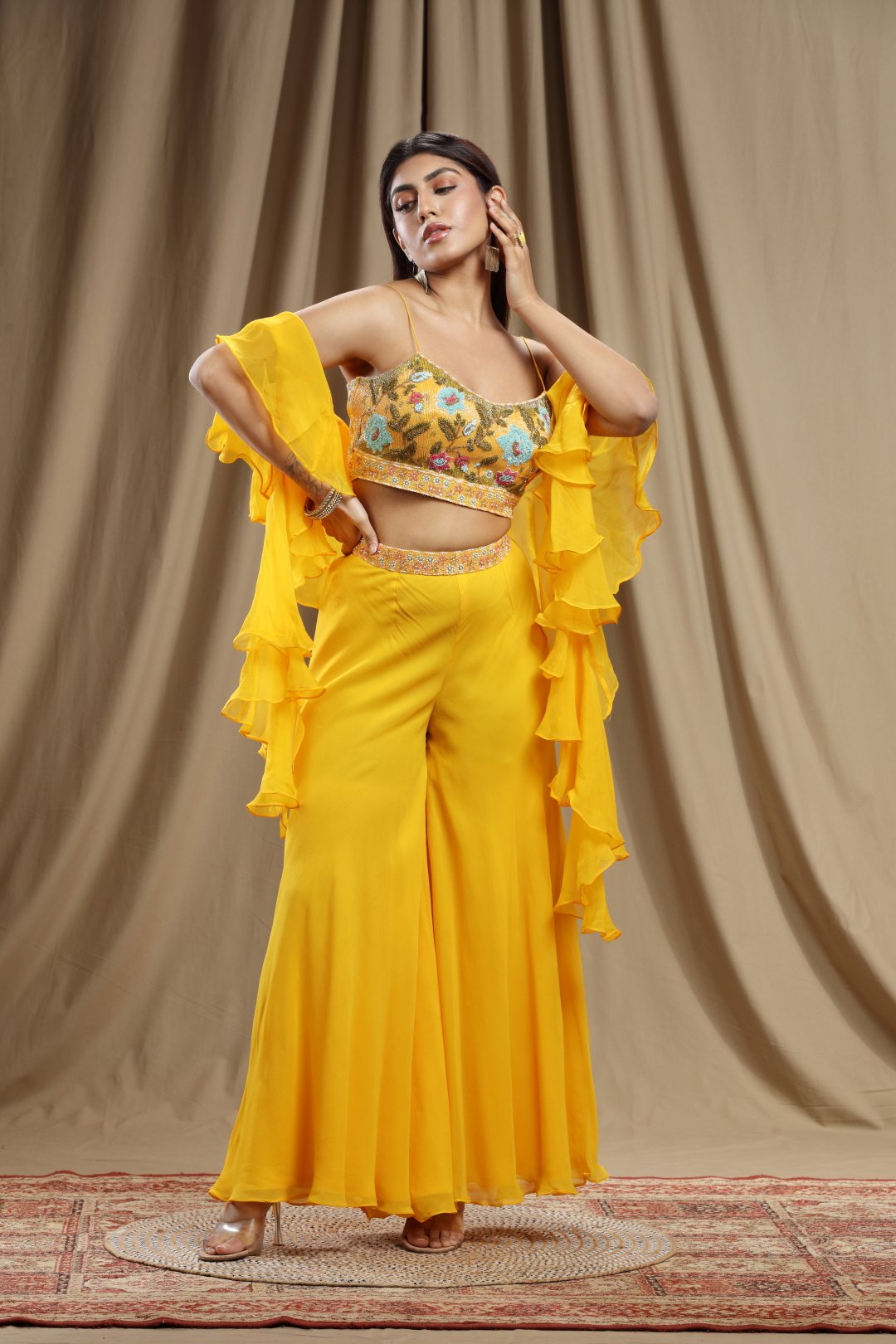Yellow silk best sale top